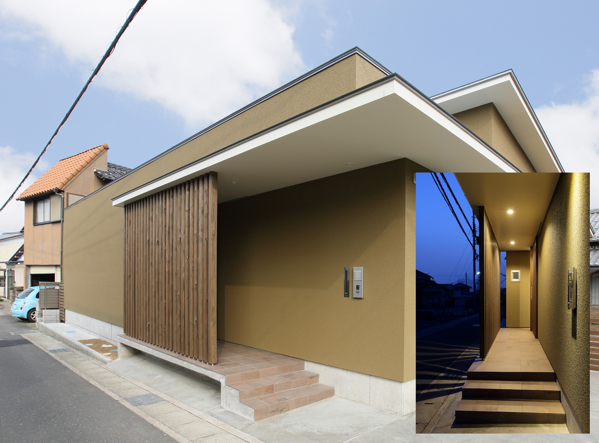 【外構】エントランスと道路のつながり〜ゆとりある玄関アプローチ〜 | 舞鶴市の注文住宅・リフォームは坂根工務店